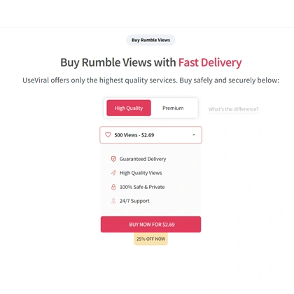 Buy 100 Rumble Views Fast